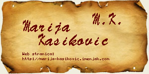 Marija Kašiković vizit kartica